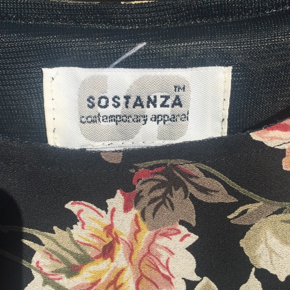 Dark floral cottagecore midi shortsleeved dress - Picture 6 of 7